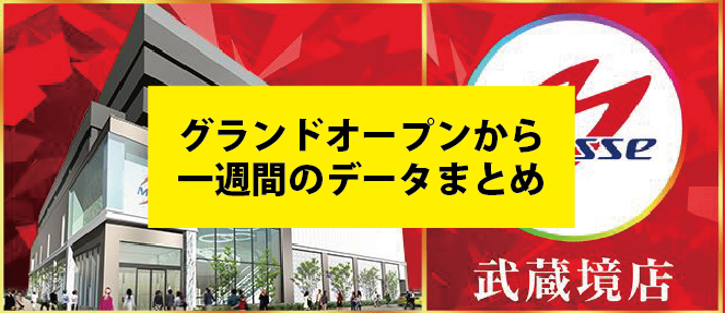 メッセ武蔵境店 グランドオープンから１週間のデータまとめ スロカク パチスロデータ ニュースまとめブログ